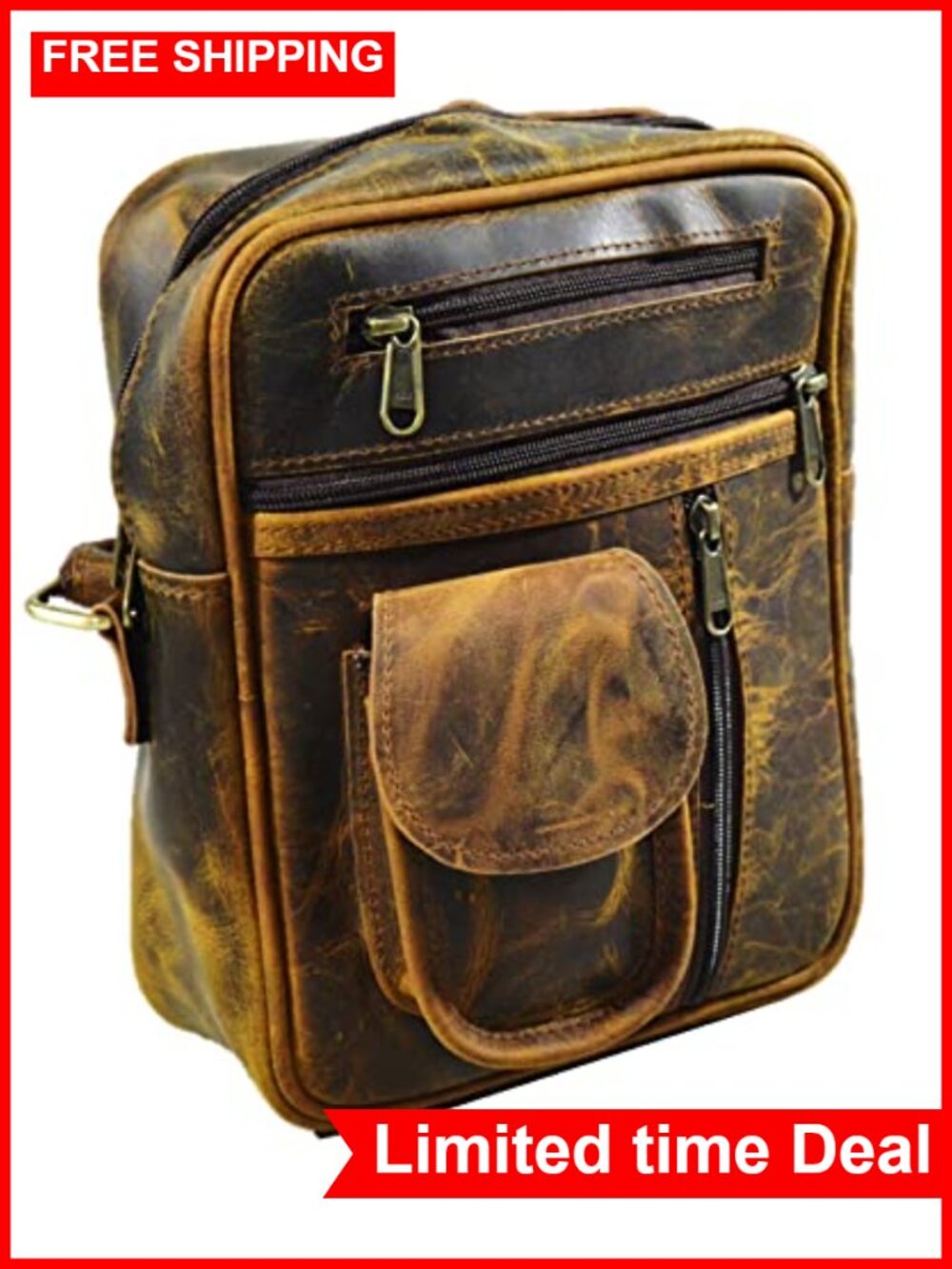 Handmade Vintage Genuine Buff Sling Cross-body Messenger Bag